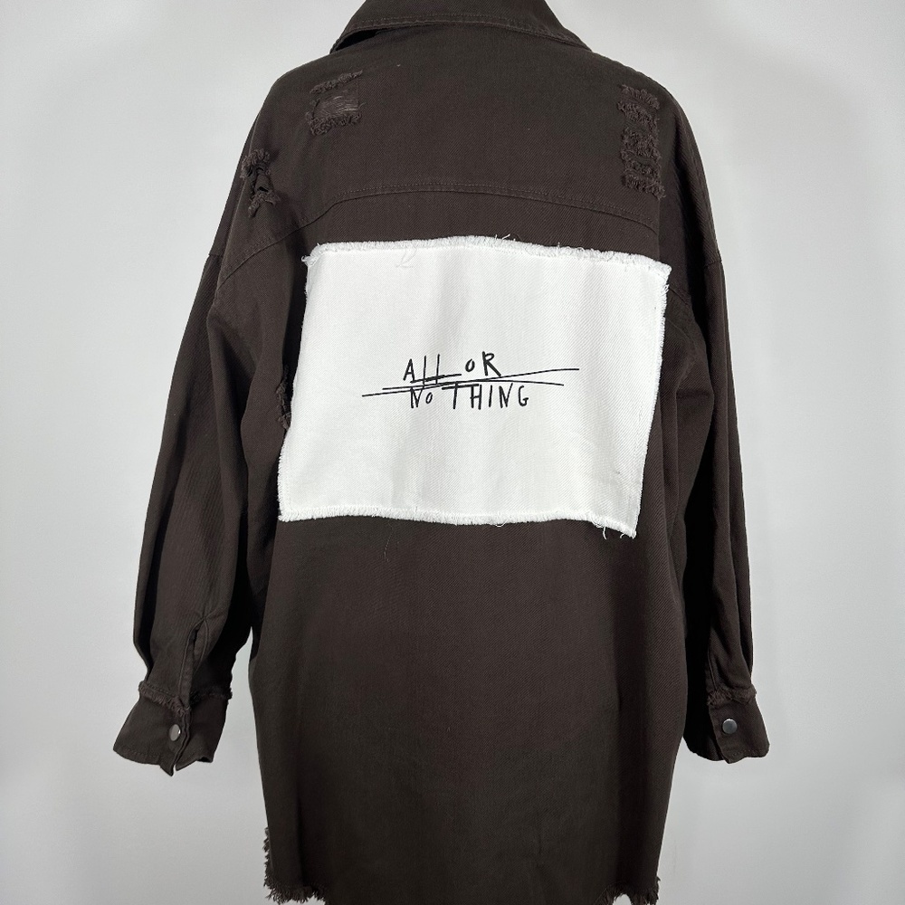 Blue B. Collection Street Wear Brown Shacked Snap Button Shirt Women Size S NWT - Picture 4 of 13